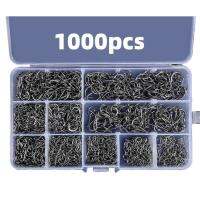 1000pcs Barbed Fishing Hooks 3 ถึง 12 Sizes Steel Fish Hook with Barb Fishing Accessories for Outdoor