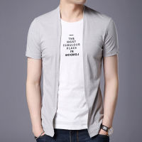 New Fashion Brand T Shirts For Men Solid Color False two Summer Trends Street Wear TopsKo Short Sleeve Tshirts Men Clothes