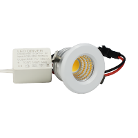 ไฟดาวน์ไลท์ COB ไฟ LED ขนาดเล็ก3W 270Lm 110V 220V Dimmable ไฟใต้ตู้สีดำสีขาวเงินอะลูมิเนียมสำเร็จรูปตัดหลุม30Mm