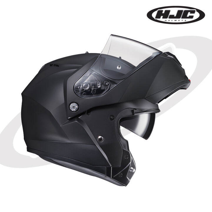 หมวกกันน็อค-hjc-รุ่น-c91-semi-flat-black-รองรับติดตั้งบลูทูธ-smart-hjc-ประเภท-modular-หมวกเปิดคาง