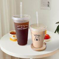 480/700ML Cute Water Bottle With Straw Reusable Drinking Bottle BPA Free Transparent Coffee Cup Milk and Mocha Cola Juice Mugs