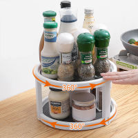 2-Tier Non-Skid Kitchen Organizer 360° Rotating Food Storage Tray Spice Rack Pantry Cabinet Lazy Susan Turntable