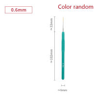 U2y7ตะขอไหมพรมสำหรับร้อยขนาดเล็กสำหรับ1ชิ้น16ขนาดเข็มถักทอเข็ม0.5-2.5มม. ด้ามยางตะขอถักโครเชต์สำหรับตุ๊กตาเครื่องมือสีสุ่ม
