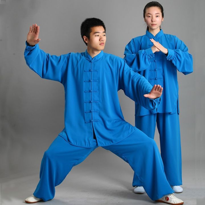 ชุดเครื่องแบบไทชิกังฟูชุดจีนโบราณแขนยาววูซูไทชิชุดกังฟูผู้ชายชุดยูนิฟอร์มเสื้อผ้าออกกำลังกาย