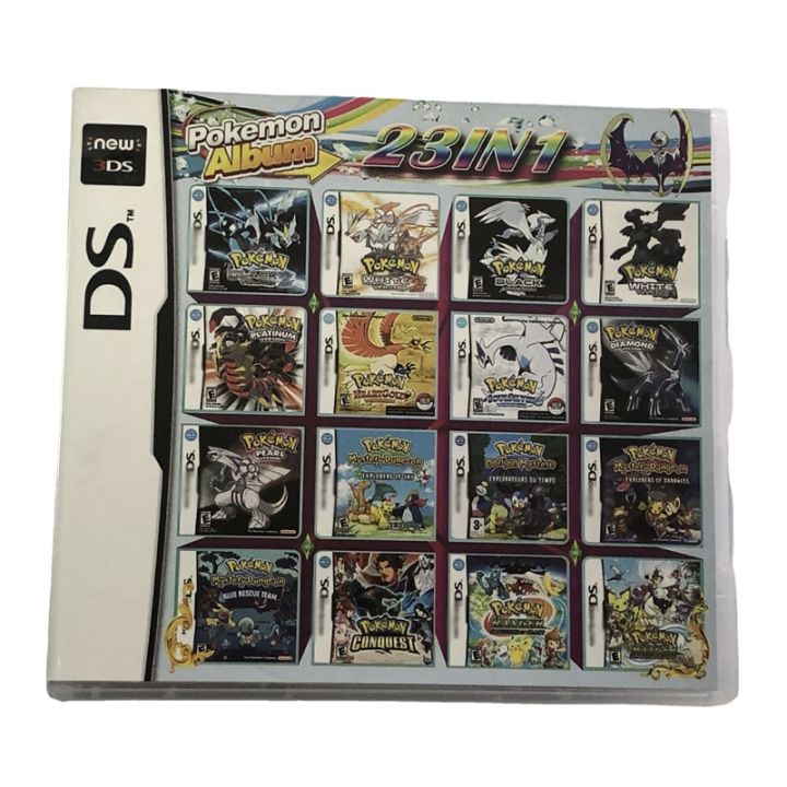 การ์ดตลับเกมวิดีโออัลบั้ม-pokemon-23-in-1สำหรับ-ds-3ds-ndsi-ndsll-xl-3ds-เครื่องเล่นวิดีโอเกม-hotseller