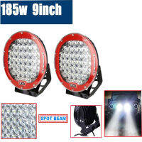 ไฟขับ LED 9นิ้ว185W แถบสปอตไลท์กลมออฟโร้ดโคมไฟอัตโนมัติ4WD