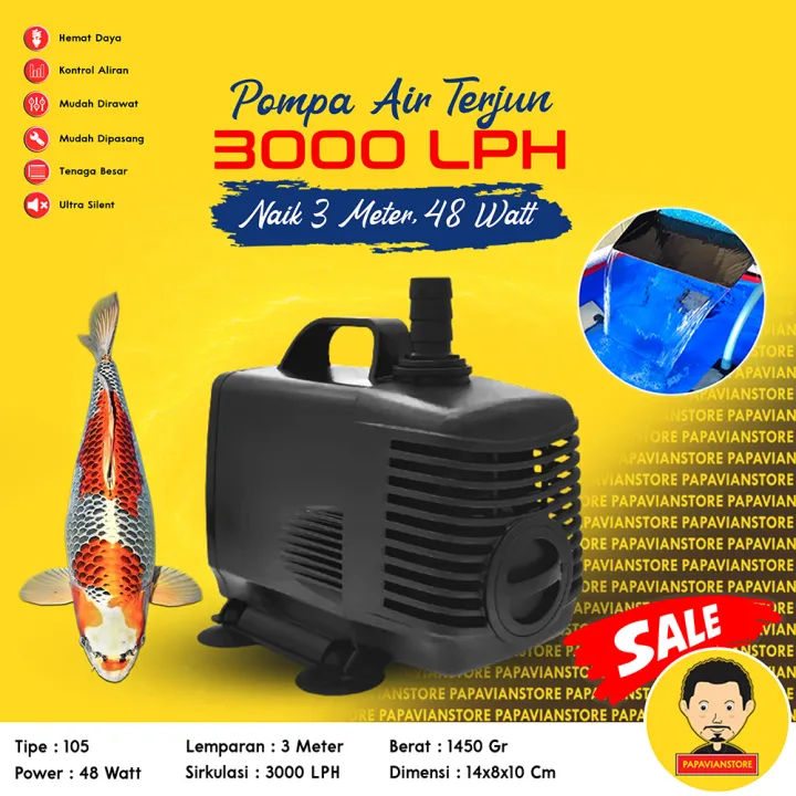 Pompa Air Kolam Ikan Celup Filter Mesin Sirkulasi Tank Aquarium Koi Low