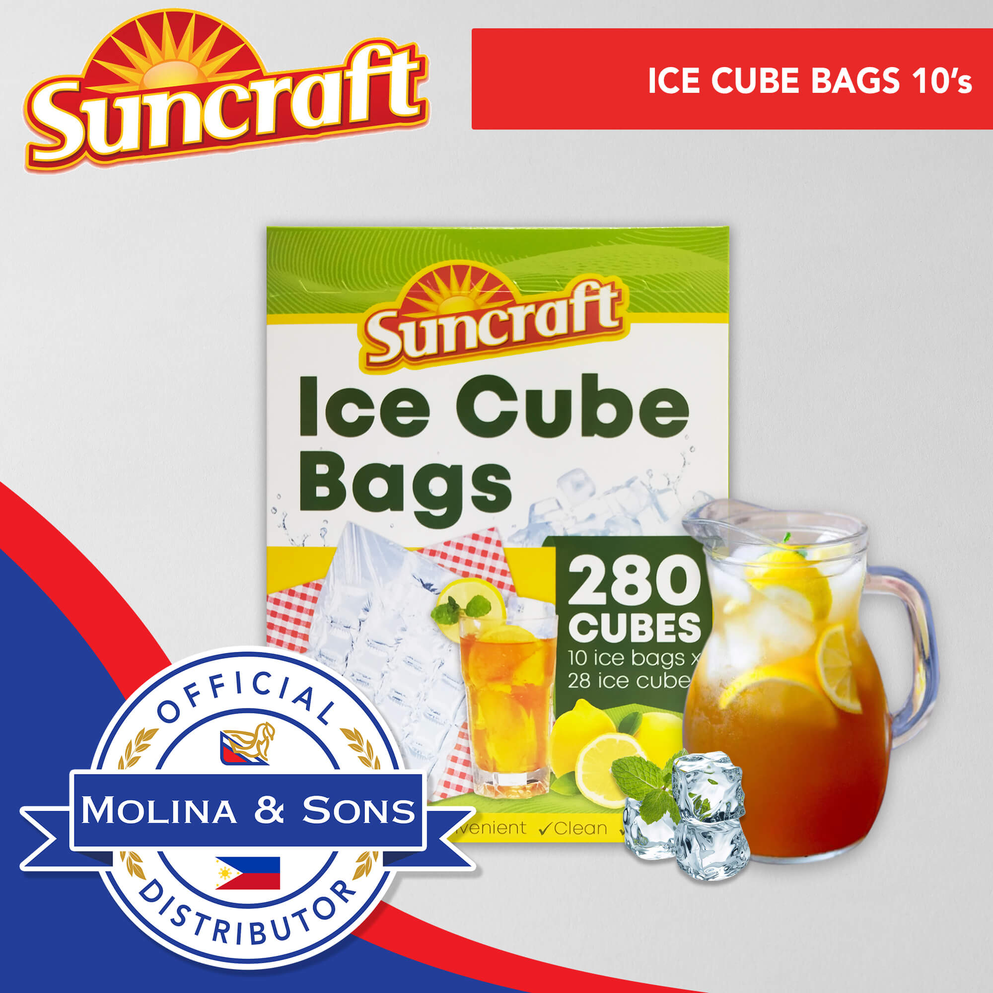 Disposable Ice-making Bag Frozen Ice Cube 10 Bags x 28 ice cubes par bag = 280 