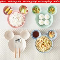 MUISUNGSHOP ชามข้าว 3 หลุม ผลิตจากฟางข้าวสาลี ชามข้าวสาลี