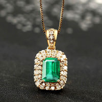 BIJOX STOR classic 925 Sterling silver Necklace with rectangle shaped emerald pendant fine jewelry for female Wedding Party Gift