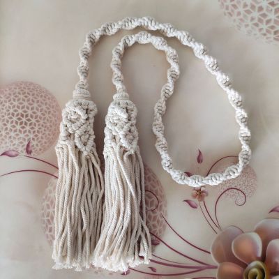 ☂ Boho Deacor Macrame Curtain Tiebacks Cotton Tassel Curtain Tie Accessory for Living Room Holdback Window Home Bedroom Decoration