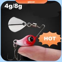 GAIYUAN จม 4g/8g การสั่นสะเทือน เลื่อม ช้อนโลหะ เหยื่อตกปลาโลหะ VIB ล่อ ตะขอแหลม Wobblers Crankbaits