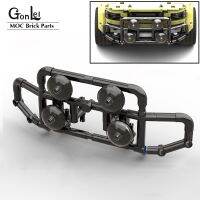 Technical Bull Bar with Transparent 3x3 Dish Bricks Bumper for Land SUV Rover Guardian Off-Road Vehicle Defender 42110 Cars Toys