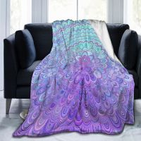 Mandala Throw Blanket Purple Mandala Flannel Throw Blanket for Women Soft Lightweight Air Conditioner Blanket for Bed Sofa Couch
