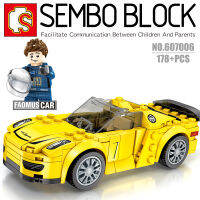 บล็อกตัวต่อรถแข่ง รถสปอร์ต พร้อมมินิฟิกเกอร์ 1 ตัว SEMBO BLOCK 607006 จำนวน 178 ชิ้น