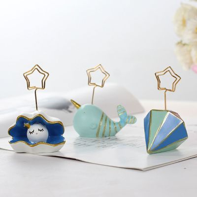 【CW】Cute Desktop Message Note Stand Holder Photo Card Clip for Office Home Ornaments