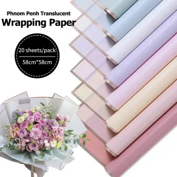 20pcs Colorful Paper Bouquet Flowers Wrapping Paper Rainbow
