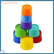 8pcs Stacking Building Blocks Intelligence Fun Rainbow Baby Stacking Cups