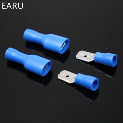 【CC】♂✕  100pcs 50pairs 6.3mm 16-14AWG Female Male Electrical Wiring Insulated Crimp Terminal Spade FDFD 2-250 MDD