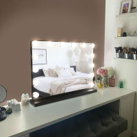 Depuley Vanity Mirror พร้อมไฟแต่งหน้า 3 สีหรี่แสงได้โหมดกระจกความงามพร้อมกําลังขยายที่ถอดออกได้สําหรับโต๊ะ