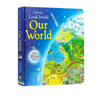 Usborne look inside our world series reveals the secrets of world English original paperboard flipping Book Childrens stem cognition picture book paperboard flipping popular science picture book Usborne