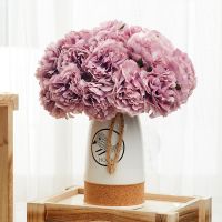 hot【cw】 5pcs Silk Artificial Bouquet Flowers Wedding Room Decoration Fake for Crafting Arrangement