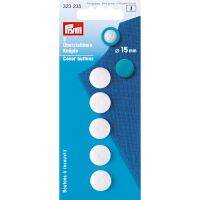 Prym Cover buttons, 15mm, white / กระดุมพลาสติกสำหรับทำกระดุมปั๊ม ขนาด 15 มิลลิเมตร แบรนด์ Prym จากประเทศเยอรมนี (G323235)