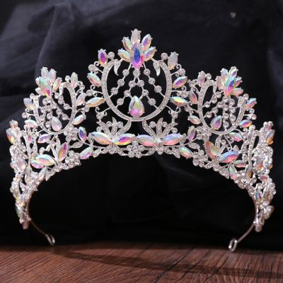 European Baroque Sparkling Crystal Big Bridal Tiara Crown Rhinestone Pageant Diadem Couronne De Mariage Wedding Hair Accessories