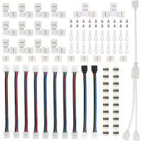 4 Pin Connector 10mm Terminal Splice LTI Shaped RGB LED Strip Light Bar Adapter อุปกรณ์เสริมสำหรับ 5050 Jumper Wire Connector-lihanrui