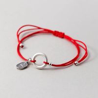 1pc/Lot S925 Silver Simple Handwoven Lucky Red Rope Bracelets 26cm 30cm Adjustable Prayer Good Luck Anklet Wristbands Jewelrys Charms and Charm Bracel