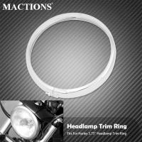 รถจักรยานยนต์โครเมี่ยม5.75 ไฟหน้าไฟหน้าตัดแหวนสำหรับ H Arley S Portster XL 1200 883 T Ouring Dyna Softail ไขมันบอยถนนฉุยฉาย