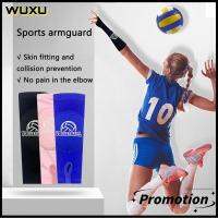 WUXU 1 Pair ไนลอนทำจากไนลอน ที่พยุงข้อศอก สีดำสีขาวสีฟ้าสีชมพู อีลาสติก แขนเสื้อแขน อุปกรณ์เสริมเสริม ระบายอากาศได้ระบายอากาศ อุปกรณ์ป้องกันข้อศอก กีฬายิม