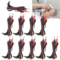 ▨卐▨ 10pcs/bag 2.35mm 1.2m 2-In-1 Pin Type Electrode Lead Wire Cable for tens Unit Physiotherapy Machine Massage Instrument Wire