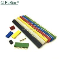 2.54mm Single Row Female PCB Board Pin Header Connector Strip Pinheader 1x2 / 3 / 4 / 6 / 8 / 10 / 16 / 40p pin colourful socket