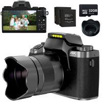 KOMERY YouTube กล้องถ่ายวิดีโอ DSLR 64MP สตรีมมิ่ง4.0หน้าจอสัมผัสเครื่องบันทึกวิดีโอ SLR