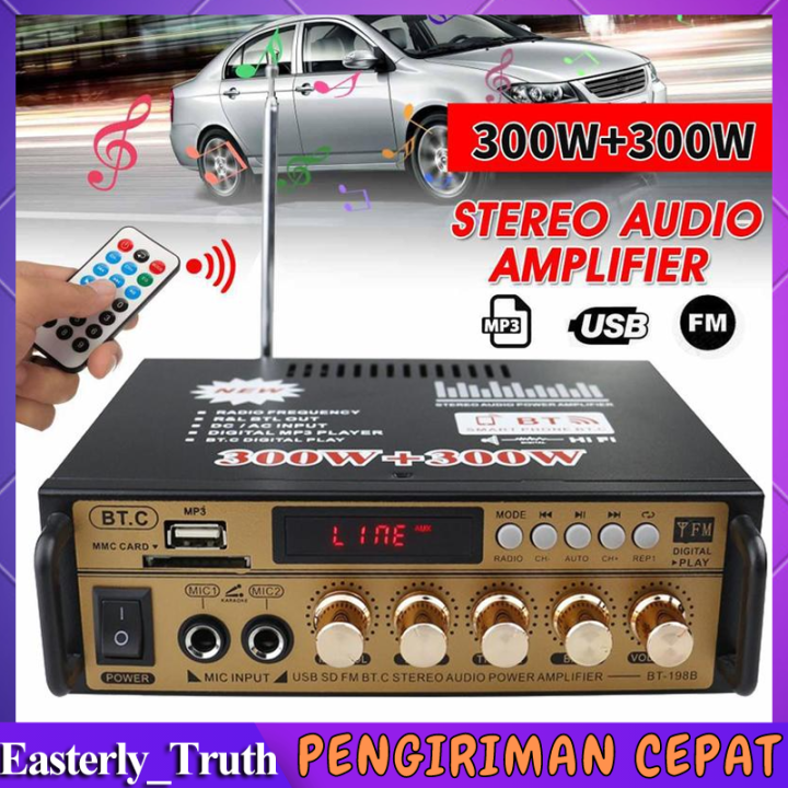 Audio Amplifier BT198B Bluetooth Wireless Karaoke Home Theater FM
