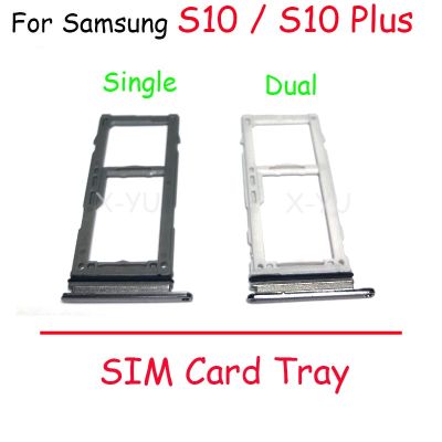 สําหรับ Samsung Galaxy S10E S10 S10 Plus S10 + ที่ใส่ถาดใส่ซิมการ์ดสล็อต Single Dual Version Adapter อะไหล่ซ่อม