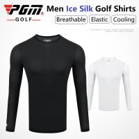 Mens Golf Clothing Sun Protection Shirt Ice Silk Tights Long Sleeve T Anti-UV Training Underwear Shirts Sportwear