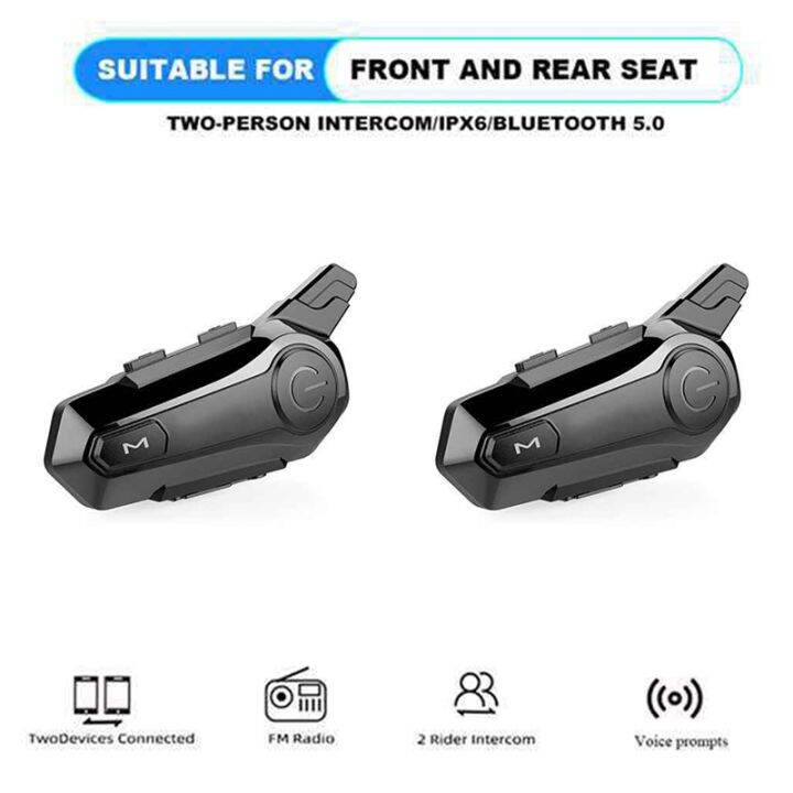2 Set Motorcycle Bluetooth Helmet Universal Pairing Interphone