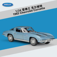 Welly Welly 1:24 Chevrolet 1963 Corvette Alloy Car Model Collection Gift