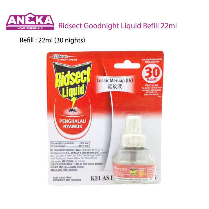 Ridsect Goodnight Liquid REFILL 22ml (30 Nights) Ubat Nyamuk Lazada