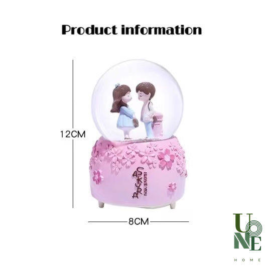 uonehome-พร้อมส่ง-h024-กล่องดนตรีลูกแก้ว-คู่รักโรแมนติก-ของขวัญวันเกิด-วาเลนไทน์-ให้เพื่อน-ให้แฟน-มีบริการห่อของขวัญ-การ์ด