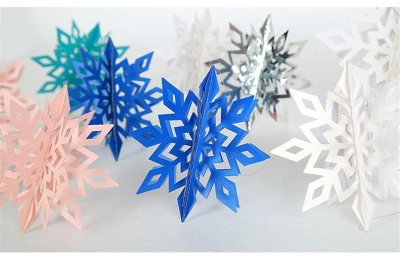 Artificial Snowflakes Paper Garland Winter Frozen Party Decor Christmas  Decoration for Home Birthday Navidad Ornaments Fake