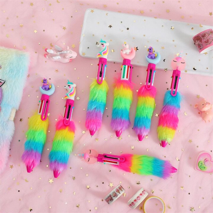 1pcs-cute-cartoon-unicorn-rainbow-ballpoint-pen-6-colors-student-gift-stationery-school-office-supply-papelaria-escolar-pens