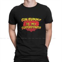 Men Gin Rummy Is My Superpower T Shirt Graphics Poker Card 100% Cotton Tops Vintage Short Sleeve Crew Neck Tees