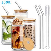 1/2Pcs Double Wall Transparent Glass Cup With Lid and Straw Bubble Tea Cup Cold Drink Coffee Mug Juice Milk Mocha Cups Drinkware Cups  Mugs Saucers