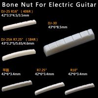 {:“》 :{{ Real Slotted Bone Nut สำหรับกีตาร์ไฟฟ้าหมอนสตริงบนกีตาร์หมอนสตริงกีตาร์บริดจ์ (Flat42ล่าง/43*3.4*6)