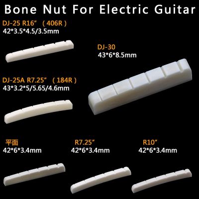 ；‘【； Real Slotted Bone Nut For Electric Guitar Upper String Pillow Guitar Pillow String Pillow Guitar Bridge （Bottom Flat42/43*3.4*6）