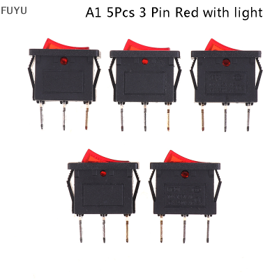 FUYU 5pcs Rocker Switch 2ตำแหน่ง3/4 Pins อุปกรณ์ไฟฟ้าพร้อม Light SWITCH