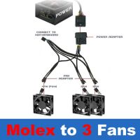 แขนตาข่ายดำ12นิ้ว Ide Molex ถึง3 X Tx4 4-PIN Pwm ซีพียูกรณี Splitter พัดลมทำความเย็นสายอะแดปเตอร์แปลงไฟพร้อมฮับ W/rpm Feedback